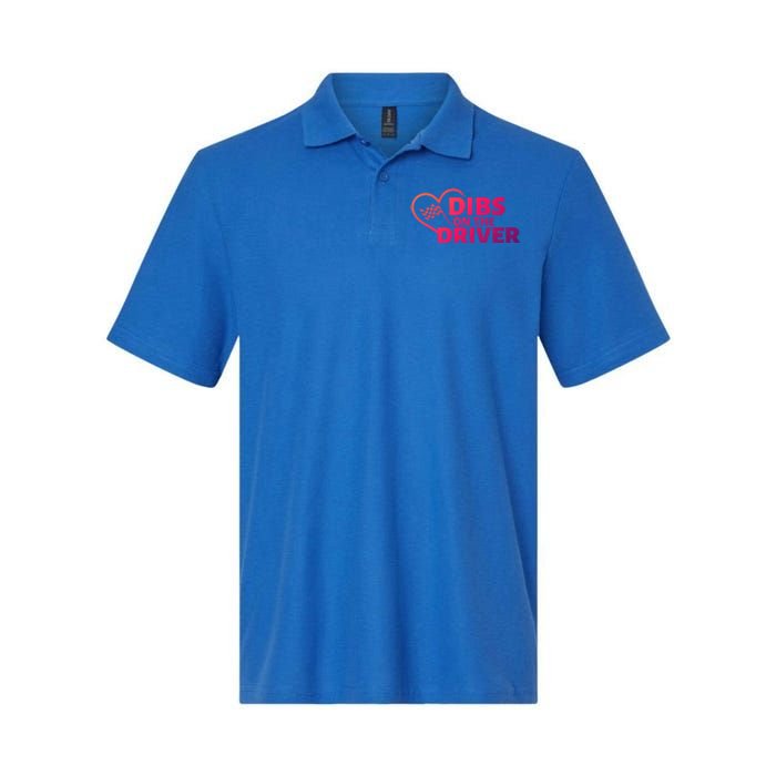 Car Racing Quote Race Wife / Friend Dibs On The Driver Gift Softstyle Adult Sport Polo