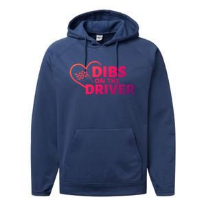 Car Racing Quote Race Wife / Friend Dibs On The Driver Gift Performance Fleece Hoodie