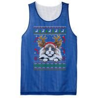 Cute Reindeer Ragdoll Cat Xmas Lights Ugly Christmas Cute Gift Mesh Reversible Basketball Jersey Tank