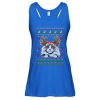 Cute Reindeer Ragdoll Cat Xmas Lights Ugly Christmas Sweater Cute Gift Ladies Essential Flowy Tank