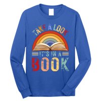 Cool Rainbow Reading Take A Look Its In A Book Retro Vintage Gift Long Sleeve Shirt