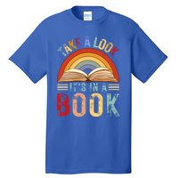 Cool Rainbow Reading Take A Look Its In A Book Retro Vintage Gift Tall T-Shirt