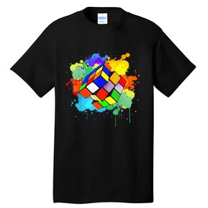 Cool Rubik Rubix Rubics Player Cube Watercolor Lovers Tall T-Shirt