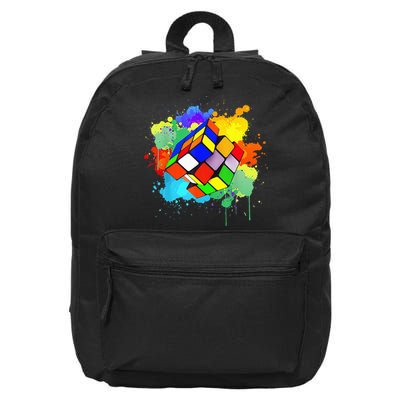 Cool Rubik Rubix Rubics Player Cube Watercolor Lovers 16 in Basic Backpack