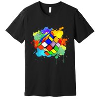 Cool Rubik Rubix Rubics Player Cube Watercolor Lovers Premium T-Shirt