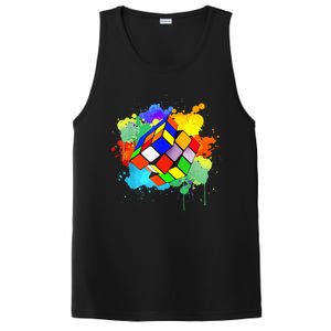 Cool Rubik Rubix Rubics Player Cube Watercolor Lovers PosiCharge Competitor Tank