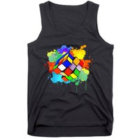 Cool Rubik Rubix Rubics Player Cube Watercolor Lovers Tank Top