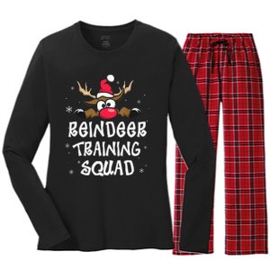 Christmas Running Reindeer Runner Training Squad Team Gifts  Women's Long Sleeve Flannel Pajama Set 