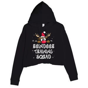 Christmas Running Reindeer Runner Training Squad Team Gifts  Crop Fleece Hoodie