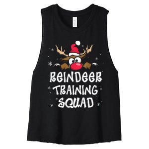 Christmas Running Reindeer Runner Training Squad Team Gifts  Women's Racerback Cropped Tank