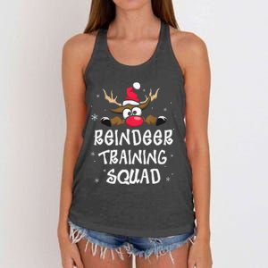 Christmas Running Reindeer Runner Training Squad Team Gifts  Women's Knotted Racerback Tank