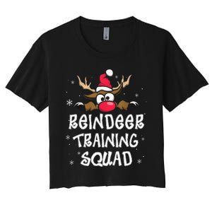 Christmas Running Reindeer Runner Training Squad Team Gifts  Women's Crop Top Tee