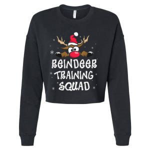 Christmas Running Reindeer Runner Training Squad Team Gifts  Cropped Pullover Crew