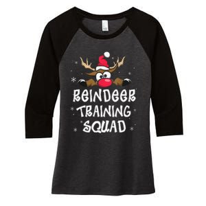 Christmas Running Reindeer Runner Training Squad Team Gifts  Women's Tri-Blend 3/4-Sleeve Raglan Shirt