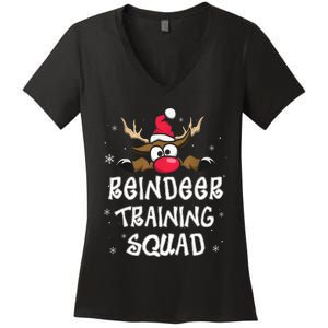 Christmas Running Reindeer Runner Training Squad Team Gifts  Women's V-Neck T-Shirt