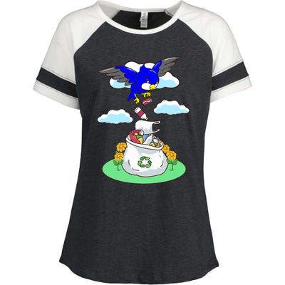 Cute Recycling Reduce Reuse Recycle Pollution Earth Day Cute Gift Enza Ladies Jersey Colorblock Tee