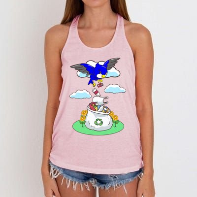 Cute Recycling Reduce Reuse Recycle Pollution Earth Day Cute Gift Women's Knotted Racerback Tank