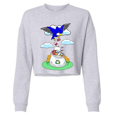 Cute Recycling Reduce Reuse Recycle Pollution Earth Day Cute Gift Cropped Pullover Crew