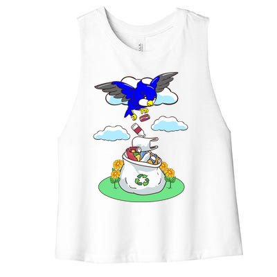 Cute Recycling Reduce Reuse Recycle Pollution Earth Day Cute Gift Women's Racerback Cropped Tank