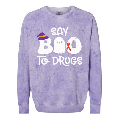 Cute Red Ribbon Week Say BOO To Drugs Say Yes To Halloween Colorblast Crewneck Sweatshirt