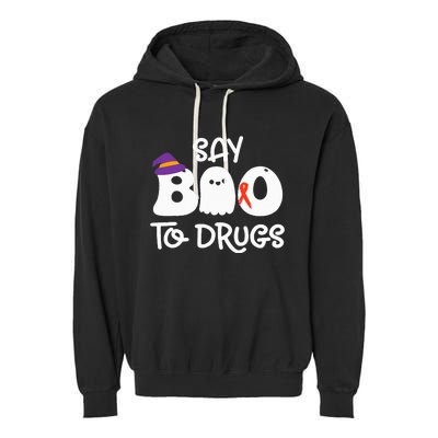 Cute Red Ribbon Week Say BOO To Drugs Say Yes To Halloween Garment-Dyed Fleece Hoodie