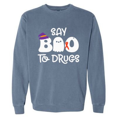 Cute Red Ribbon Week Say BOO To Drugs Say Yes To Halloween Garment-Dyed Sweatshirt