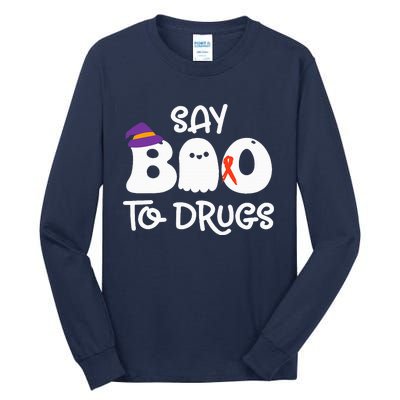 Cute Red Ribbon Week Say BOO To Drugs Say Yes To Halloween Tall Long Sleeve T-Shirt