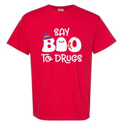 Cute Red Ribbon Week Say BOO To Drugs Say Yes To Halloween Garment-Dyed Heavyweight T-Shirt