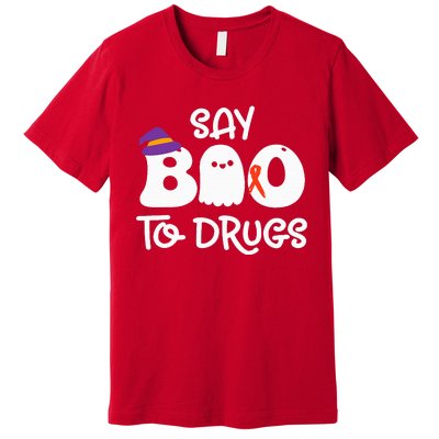 Cute Red Ribbon Week Say BOO To Drugs Say Yes To Halloween Premium T-Shirt