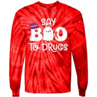 Cute Red Ribbon Week Say BOO To Drugs Say Yes To Halloween Tie-Dye Long Sleeve Shirt