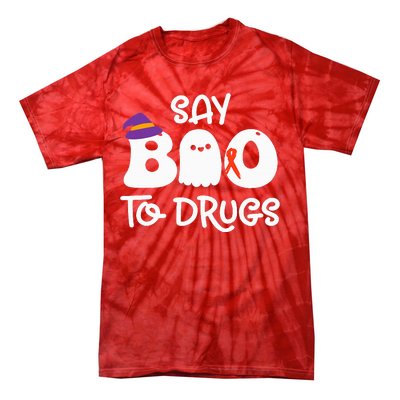 Cute Red Ribbon Week Say BOO To Drugs Say Yes To Halloween Tie-Dye T-Shirt