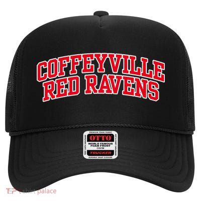 Coffeyville Red R.Avens Community College High Crown Mesh Back Trucker Hat