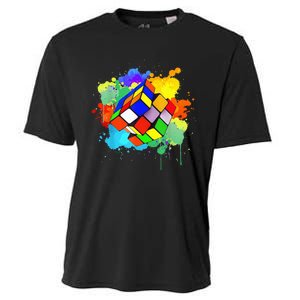 Cool Rubik Rubix Rubics Player Cube Watercolor Lovers Cooling Performance Crew T-Shirt