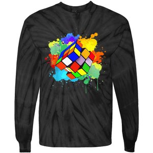 Cool Rubik Rubix Rubics Player Cube Watercolor Lovers Tie-Dye Long Sleeve Shirt