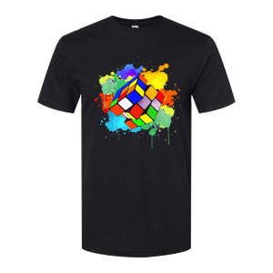 Cool Rubik Rubix Rubics Player Cube Watercolor Lovers Softstyle CVC T-Shirt