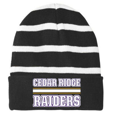 Cedar Ridge Raiders Horizontal Stripes Striped Beanie with Solid Band