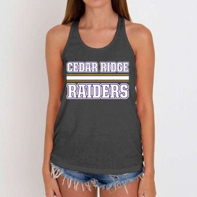 Cedar Ridge Raiders Horizontal Stripes Women's Knotted Racerback Tank