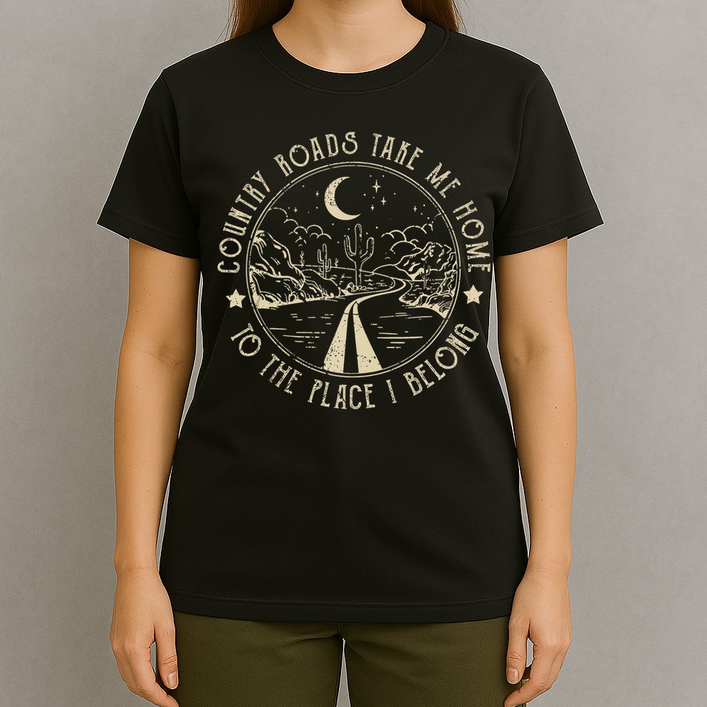 Country Roads Retro Design Take Me Home Quotes Outfits Music T-Shirt