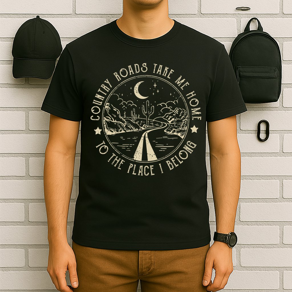 Country Roads Retro Design Take Me Home Quotes Outfits Music T-Shirt