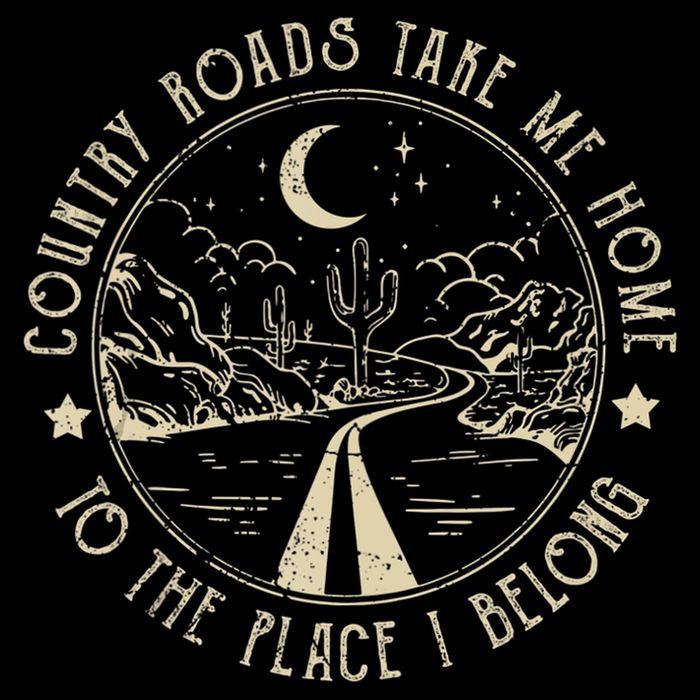 Country Roads Retro Design Take Me Home Quotes Outfits Music Flat Bill Trucker Hat