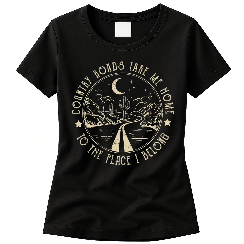 Country Roads Retro Design Take Me Home Quotes Outfits Music Womens T-Shirt