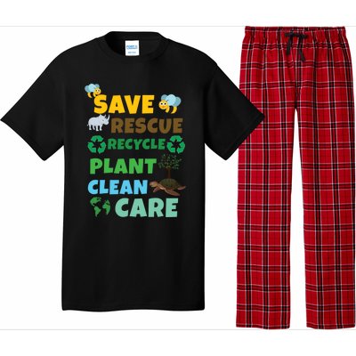 Care Rescue Recycle Plant Clean Save Planet Hour Day Earth Gift Pajama Set