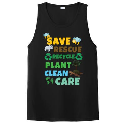 Care Rescue Recycle Plant Clean Save Planet Hour Day Earth Gift PosiCharge Competitor Tank