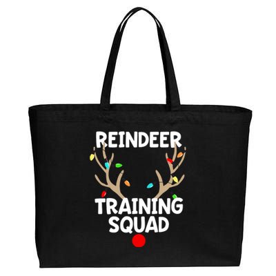 Christmas Running Reindeer Training Squad Matching 5k Cotton Canvas Jumbo Tote