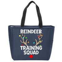 Christmas Running Reindeer Training Squad Matching 5k Zip Tote Bag