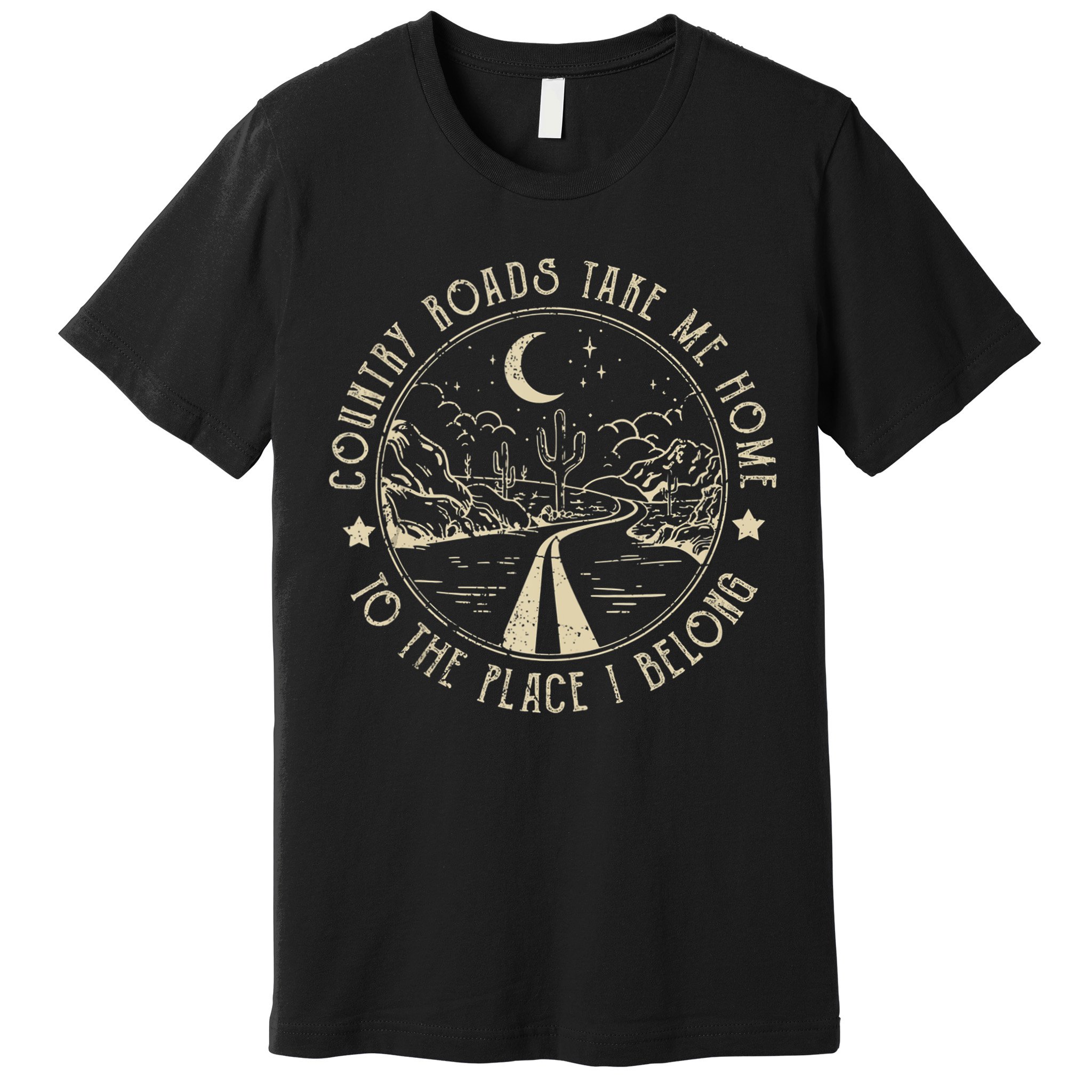 Country Roads Retro Design Take Me Home Quotes Outfits Music Premium T-Shirt