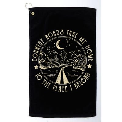 Country Roads Retro Design Take Me Home Quotes Outfits Music Golf Towel