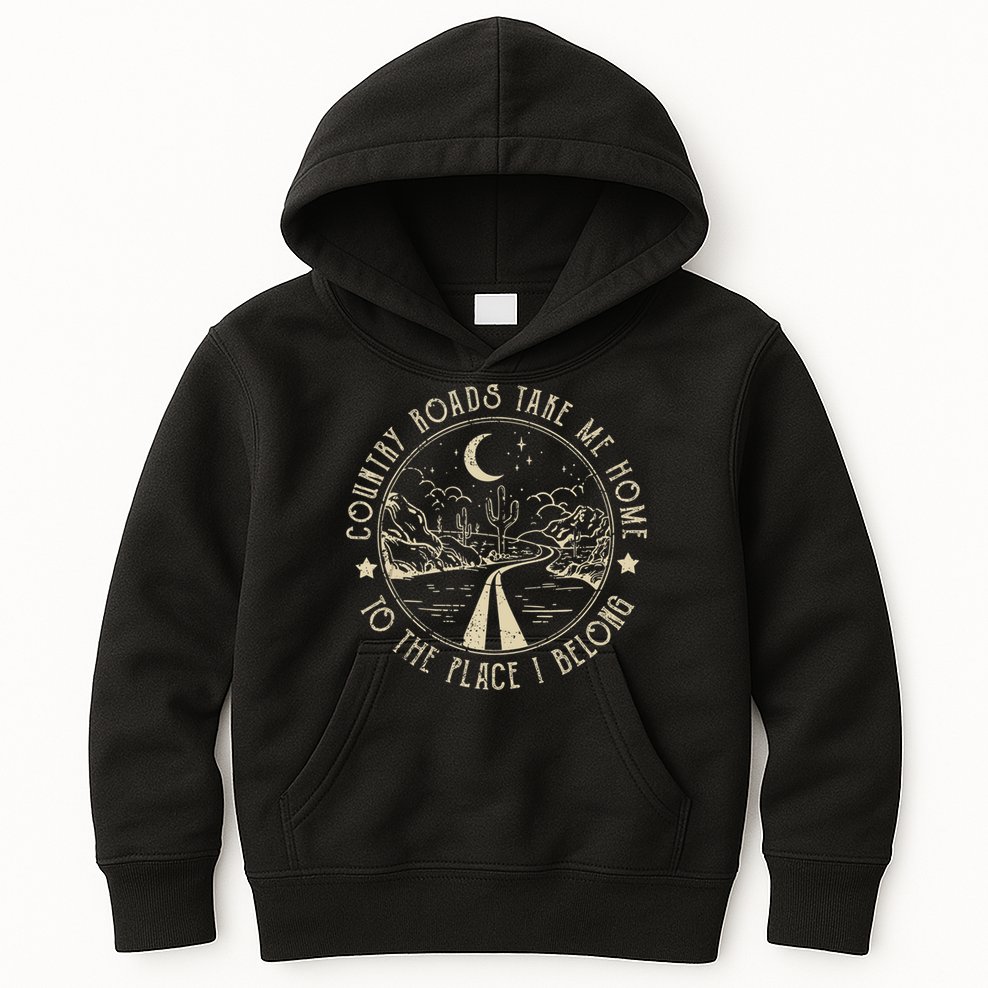 Country Roads Retro Design Take Me Home Quotes Outfits Music Kids Hoodie