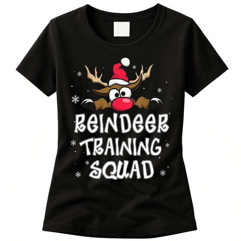 Christmas Running Reindeer Training Squad Team Gifts  Womens T-Shirt