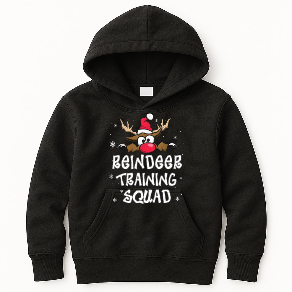 Christmas Running Reindeer Training Squad Team Gifts  Kids Hoodie